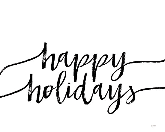 Lux + Me Designs LUX477 - LUX477 - Happy Holidays - 16x12 Happy Holidays, Christmas, Calligraphy, Black & White, Signs from Penny Lane