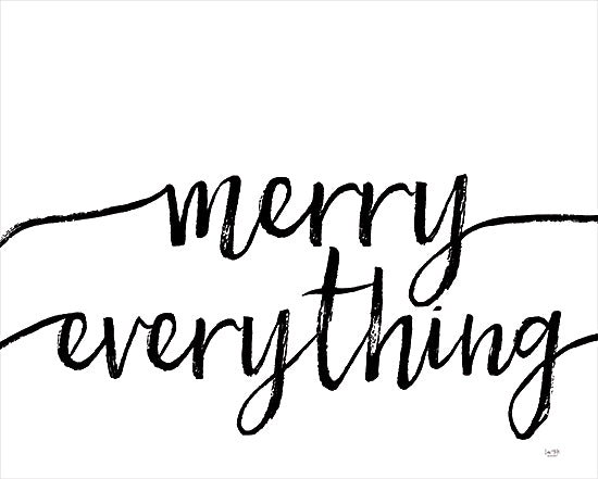 Lux + Me Designs LUX479 - LUX479 - Merry Everything - 16x12 Merry Everything, Holidays, Christmas, Calligraphy, Black & White, Signs from Penny Lane