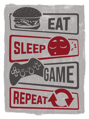 LUX541LIC - Eat, Sleep, Game, Repeat - 0
