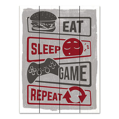 LUX541PAL - Eat, Sleep, Game, Repeat - 12x16