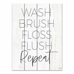 LUX549PAL - Wash, Brush, Floss, Flush, Repeat - 12x16