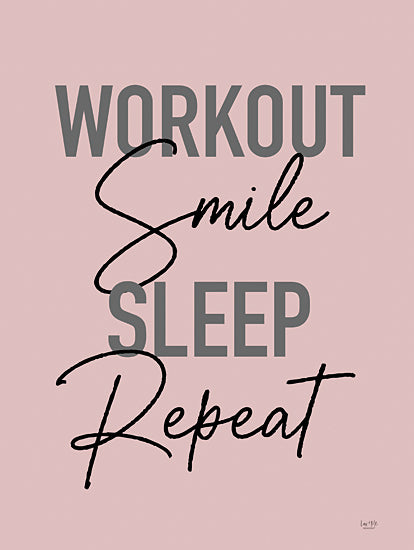 Lux + Me Designs LUX609 - LUX609 - Workout, Smile, Sleep, Repeat - 12x16 Workout, Exercise, Typography, Signs from Penny Lane