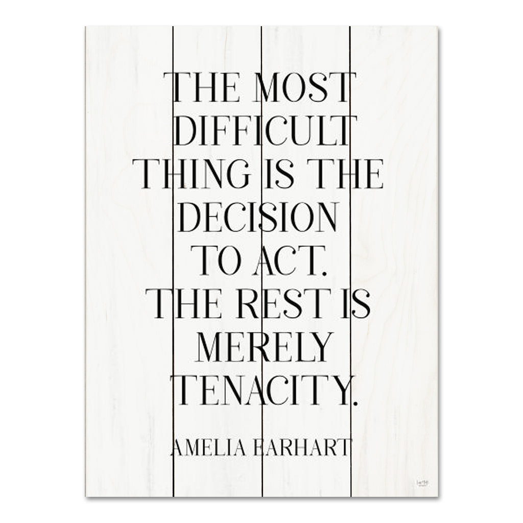 Lux + Me Designs LUX612PAL - LUX612PAL - The Most Difficult Thing - 12x16 The Most Difficult Thing, Ameillia Earhart, Quote, Typography, Signs, Black & White from Penny Lane