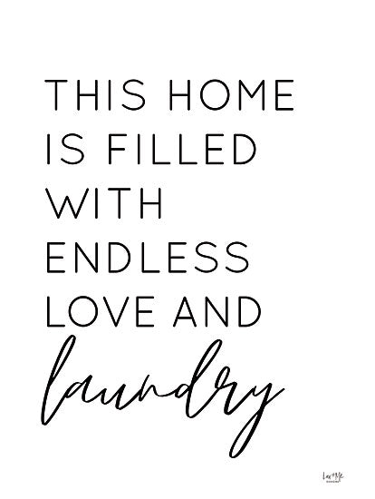 Lux + Me Designs LUX648 - LUX648 - Endless Love and Laundry - 12x16 Endless Love and Laundry, Laundry, Whimsical, Black & White, Typography, Signs from Penny Lane