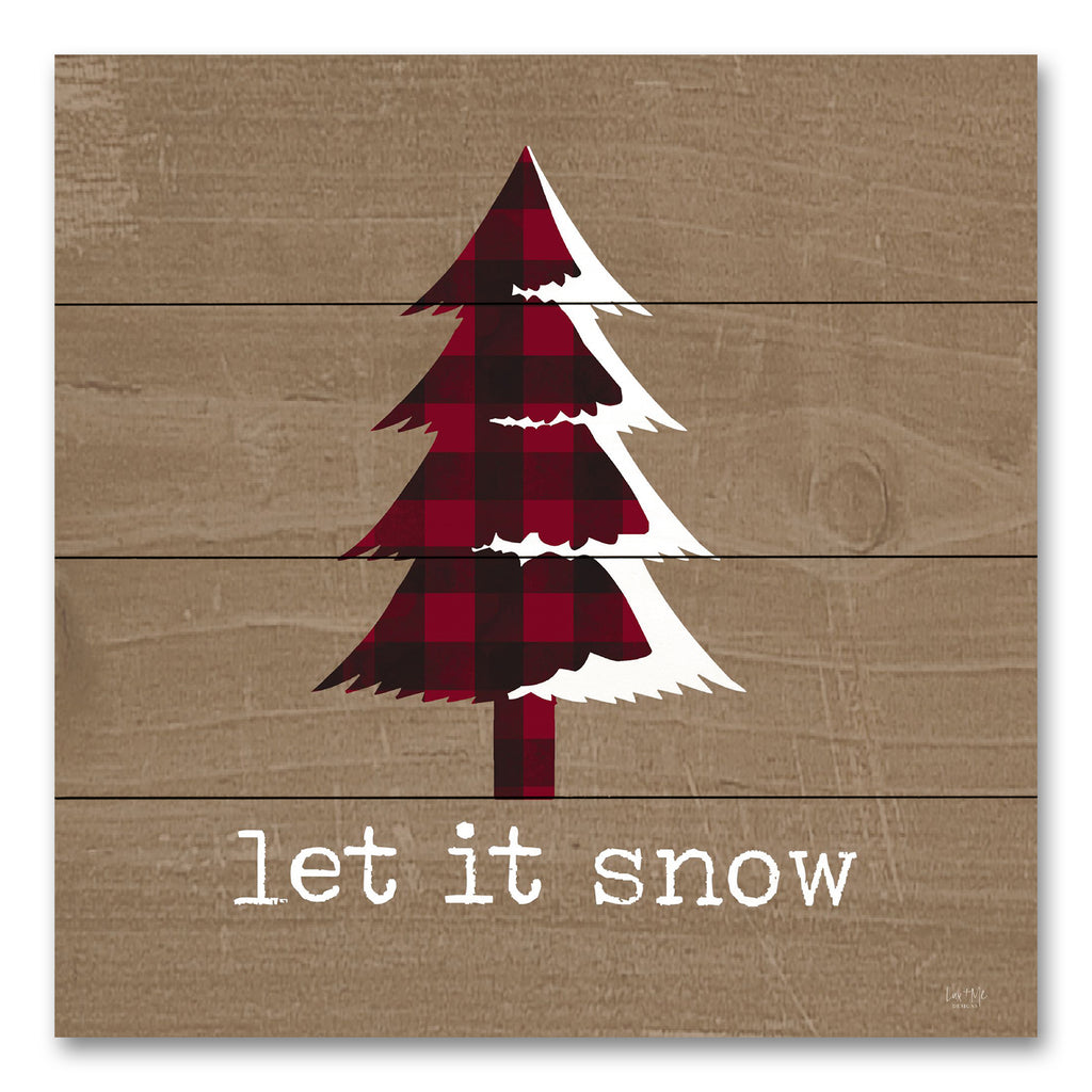 Lux + Me Designs LUX719PAL - LUX719PAL - Let It Snow   - 12x12 Winter, Typography, Signs, Tree, Plaid, Lodge, Let It Snow from Penny Lane