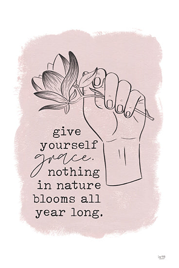 Lux + Me Designs LUX729 - LUX729 - Give Yourself Grace - 12x18 Give Yourself Grace, Flower, Hand, Nature, Typography, Signs from Penny Lane