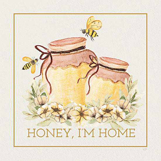 Lux + Me Designs LUX737 - LUX737 - Honey I'm Home - 12x12 Honey I'm Home, Whimsical, Honey Jars, Bees, Honey, Nature, Typography, Signs from Penny Lane