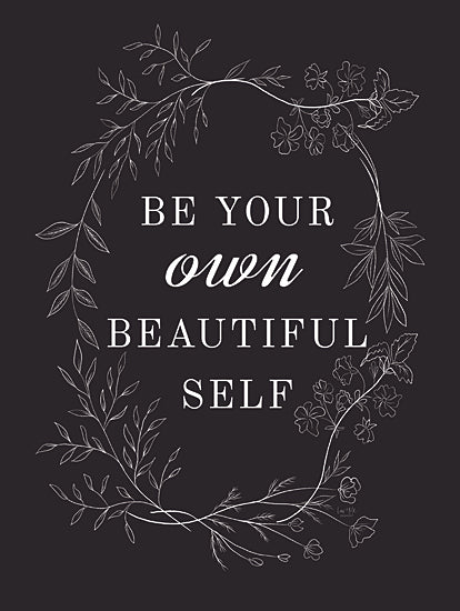 Lux + Me Designs LUX744 - LUX744 - Be Your Own Beautiful Self - 12x16 Be Your Own Beautiful Self, Wreath, Greenery, Leaves, Motivational, Typography, Signs from Penny Lane