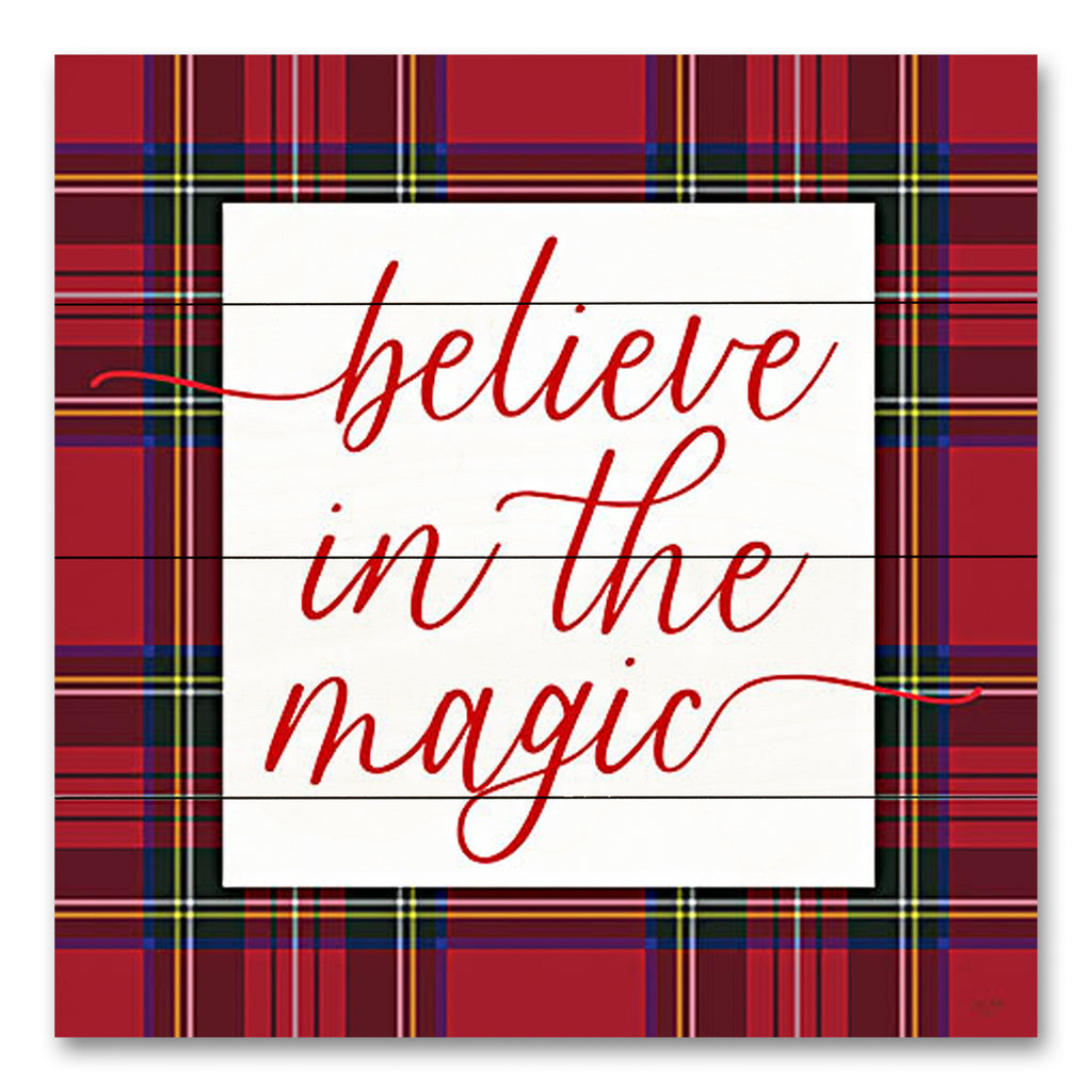 Lux + Me Designs LUX757PAL - LUX757PAL - Believe in the Magic    - 12x12 Christmas, Holidays, Typography, Signs, Plaid, Believe in the Magic, Patterns, Winter from Penny Lane