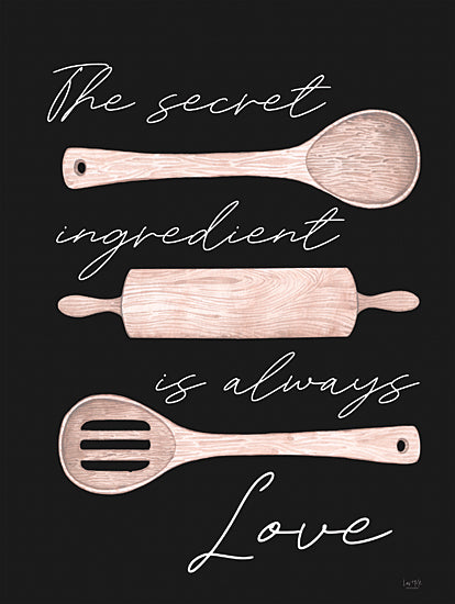 Lux + Me Designs LUX839 - LUX839 - Secret Ingredient - 12x16 Kitchen, Secret Ingredient, Typography, Signs, Textual Art, Kitchen Utensils, Family, Love, Chalkboard, Black & White from Penny Lane