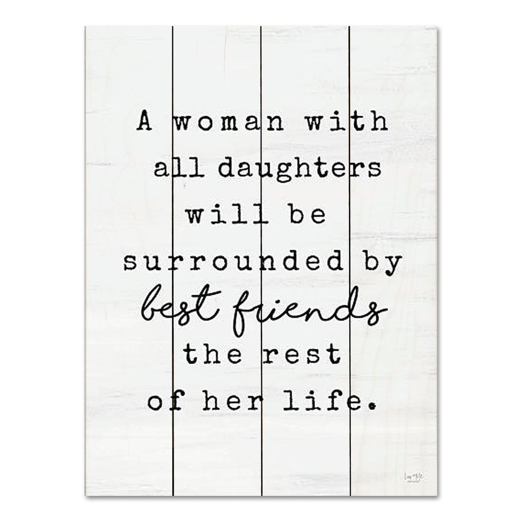 Lux + Me Designs LUX879PAL - LUX879PAL - All Daughters - 12x16 Inspirational, Family, Daughters, Surrounded by Best Friends, Typography, Signs, Textual Art, Black & White from Penny Lane