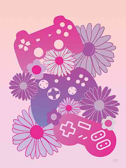 Lux + Me Designs LUX999 - LUX999 - Gamer Girl Controllers - 12x16 Games, Video Games, Controllers, Flowers, Girls, Tween from Penny Lane