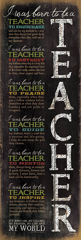 Marla Rae MA875E - MA875E - Born to be a Teacher    - 12x36 Born to Be a Teacher, Chalkboard, Motivational, Occupations, Sign from Penny Lane