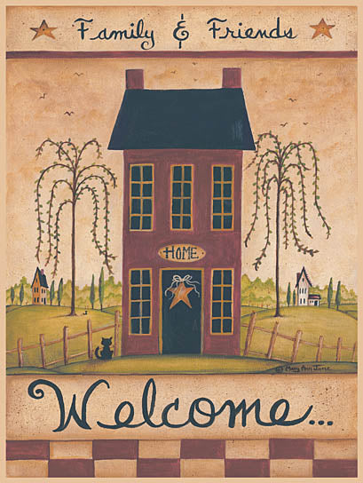 Mary Ann June MARY447 - Family & Friends Welcome - Saltbox House, Trees, Welcome, Signs from Penny Lane Publishing