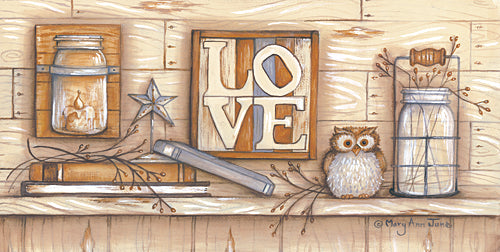 Mary Ann June MARY487 - Love - Wood, Owl, Barn Star, Nature, Sign, Still Life from Penny Lane Publishing
