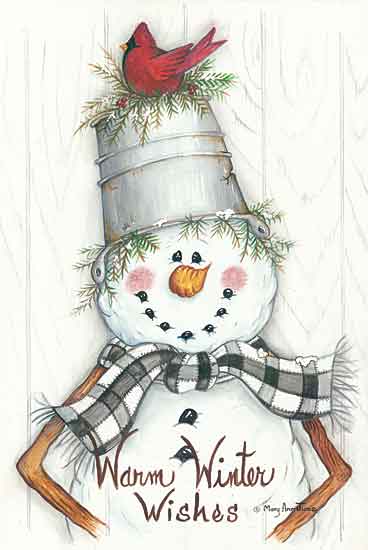 Mary Ann June MARY532 - MARY532 - Country Snowman - 12x18 Signs, Typography, Cardinal, Snowman, Plaid Scarf from Penny Lane