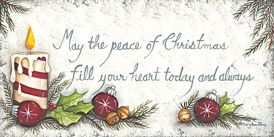 Mary Ann June MARY559 - MARY559 - The Peace of Christmas - 18x9 Christmas, Holidays, Candle, Ornaments, Typography, Signs, Peace of Christmas, Winter from Penny Lane