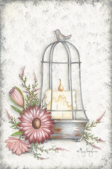 Mary Ann June MARY575 - MARY575 - Pretty Cloche - 12x18 Still Life, Cloche, Flowers, Candle, Spring, Neutral Palette from Penny Lane