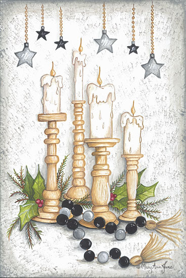 Mary Ann June MARY586 - MARY586 - Candlelit Christmas - 12x18 Christmas, Holidays, Still Life, Candles, Beads, Greenery, Stars, Decorative, Winter from Penny Lane