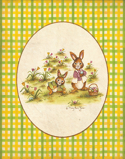 Mary Ann June MARY607 - MARY607 - Easter Egg Hunt - 12x16 Easter, Easter Egg Hunt, Bunnies, Rabbits, Flowers, Tulips, Spring, Children, Whimsical from Penny Lane