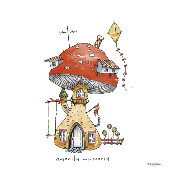          Molly Mattin MAT112 - MAT112 - Amanita Mushroom House - 12x12 Whimsical, Mushroom House, Amanita Muscaria Mushroom House, Signs, Little House from Penny Lane