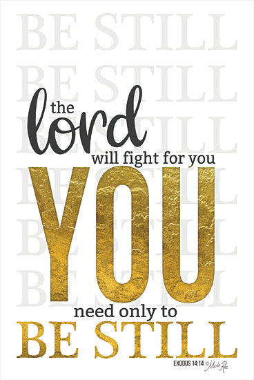 Marla Rae MAZ5633 - MAZ5633 - The Lord Will Fight For You - 12x18 Be Still, Black & Gold, Bible Verse, Exodus, Motivational, Signs from Penny Lane