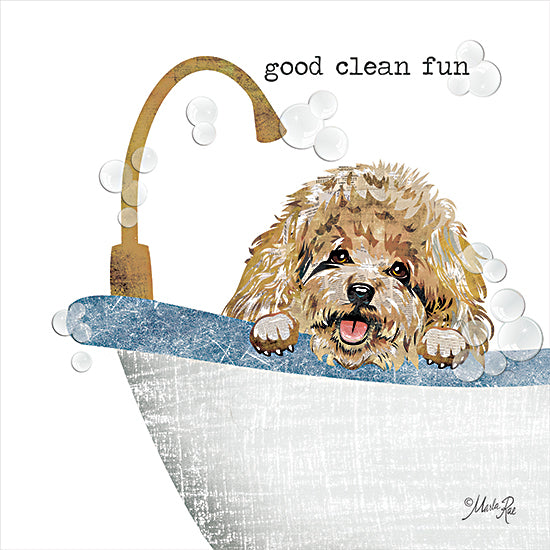 Marla Rae MAZ5646 - MAZ5646 - Good Clean Fun    - 12x12 Good Clean Fun, Dog, Bath, Bathtub, Bubbles, Signs from Penny Lane