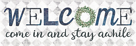 Marla Rae MAZ5692B - MAZ5692B - Welcome Come In - 36x12 Welcome, Stay Awhile, Eucalyptus, Wreath, Greenery, Signs from Penny Lane