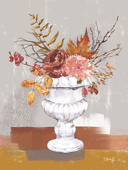 Marla Rae MAZ5795 - MAZ5795 - Fall Floral I - 12x16 Flowers, White Vase, Autumn, Still Life, Leaves, Abstract from Penny Lane