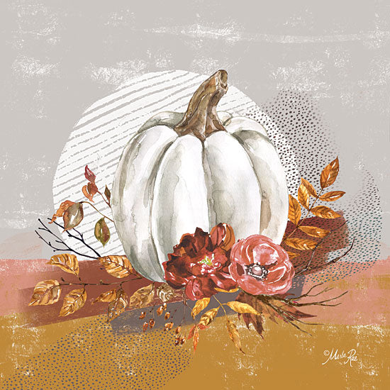 Marla Rae MAZ5797 - MAZ5797 - Fall Floral III - 12x12 Pumpkin, White Pumpkins, Flowers, Abstract, Autumn, Still Life from Penny Lane