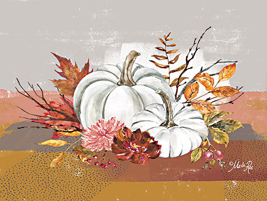 Marla Rae MAZ5798 - MAZ5798 - Fall Floral IV - 16x12 Pumpkin, White Pumpkins, Flowers, Abstract, Autumn, Still Life from Penny Lane