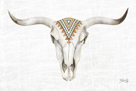Marla Rae MAZ5818 - MAZ5818 - Tribal Skull III - 18x12 Skull, Southwestern, Neutral Palette, Tribal Pattern from Penny Lane