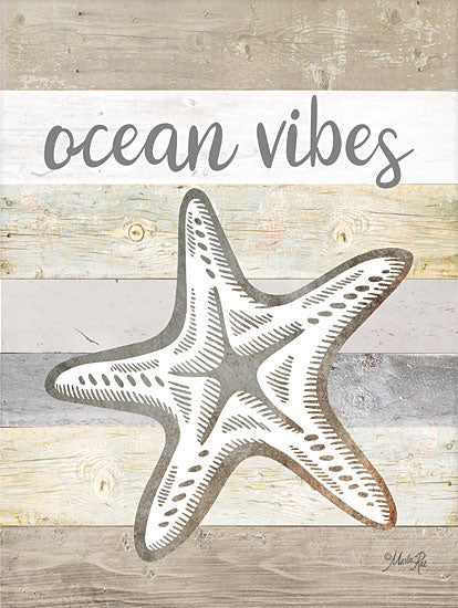 Marla Rae MAZ5823 - MAZ5823 - Ocean Vibes Starfish - 12x16 Ocean Vibes, Wood Slates, Coastal, Neutral Palette, Starfish from Penny Lane