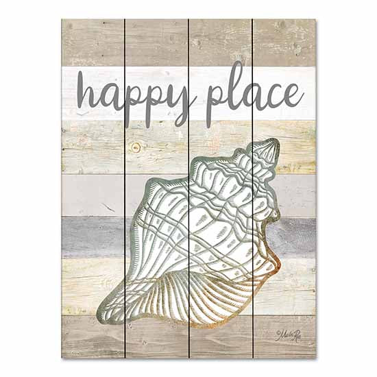 Marla Rae MAZ5824PAL - MAZ5824PAL - Happy Place Shell - 12x16 Happy Place Shell, Wood Slates, Coastal, Neutral Palette, Shell from Penny Lane