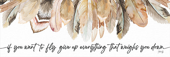 Marla Rae MAZ5907A - MAZ5907A - If You Want to Fly - 36x12 Inspirational, If You Want to Fly Give Up Everything That Weighs You Down, Typography, Signs, Textual Art, Bohemian, Feathers, Nature, Motivational from Penny Lane