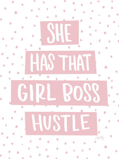 Misty Michelle MMD385 - MMD385 - She Has that Girl Boss Hustle  - 12x16 Girl Boss, Boss, Pink and White, Confetti, Tween from Penny Lane