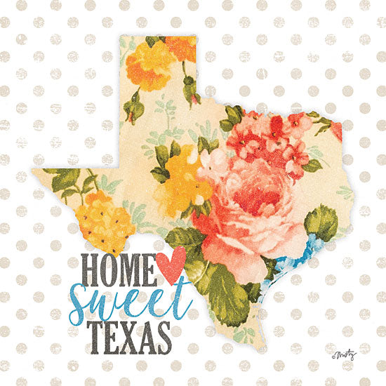 Misty Michelle MMD413 - MMD413 - Home Sweet Texas Floral - 12x12 Texas, State, Home Sweet Texas, Flowers, Polka Dots, Signs from Penny Lane