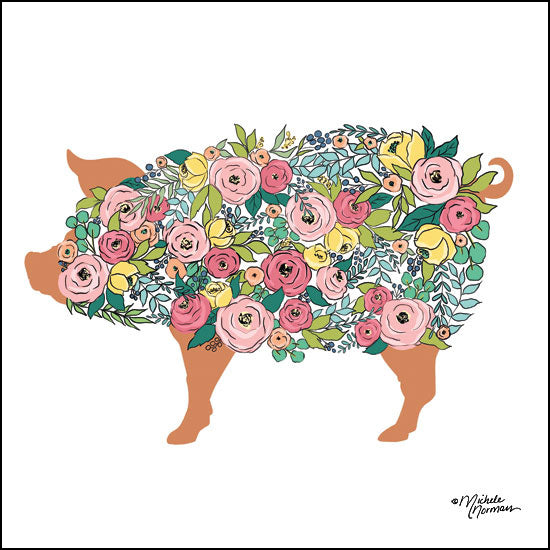 MN130 - Floral Pig - 12x12