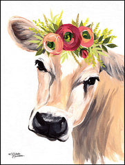 MN141 - Jersey Cow with Floral Crown - 12x16