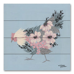 MN261PAL - Blue Floral Hen - 12x12