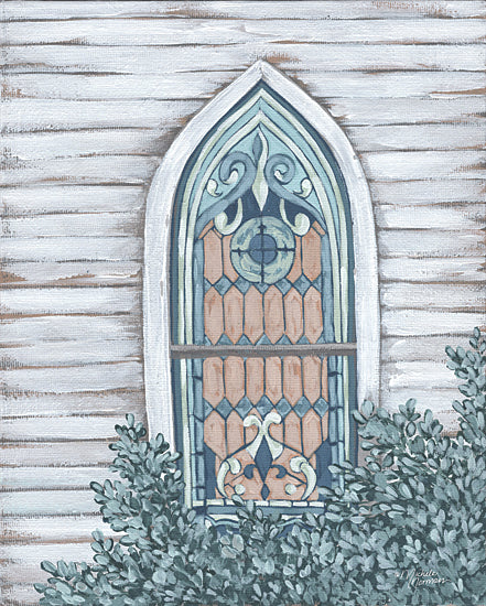 Michele Norman MN307 - MN307 - Going to the Chapel   - 12x16 Chapel, Church, Church Window, Stained Glass Window, Trees, Abstract from Penny Lane