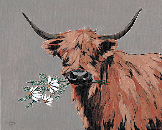 Michele Norman MN340 - MN340 - Daisy Mae - 16x12 Cow, Highland Cow, Flowers, Whimsical from Penny Lane