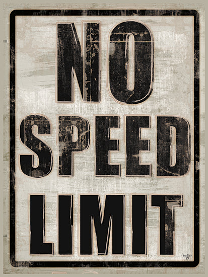 Mollie B. MOL1605 - No Speed Limit - Masculine, Speed, Driving, Traffic Signs from Penny Lane Publishing
