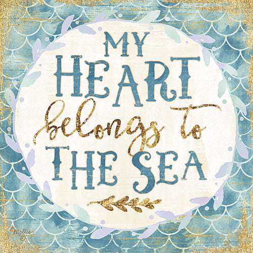 Mollie B. MOL1663 - My Heart Belongs to the Sea - Mermaid, Bath, Signs, Coastal, Whimsical from Penny Lane Publishing
