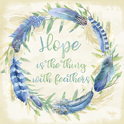 Mollie B. MOL1682 - Hope is the Thing with Feathers - Wreath, Leaves, Signs, Inspirational, Floral, Nature from Penny Lane Publishing