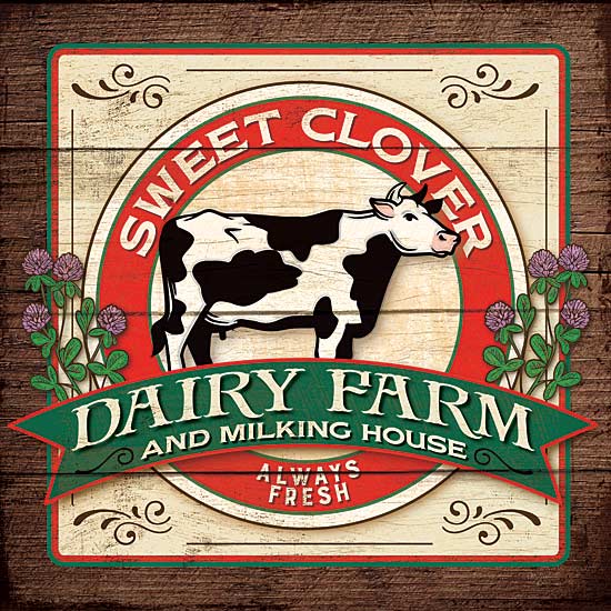 Mollie B. MOL1744 - Sweet Clover Dairy Farm - Cow, Dairy, Signs, Farm, Flowers from Penny Lane Publishing
