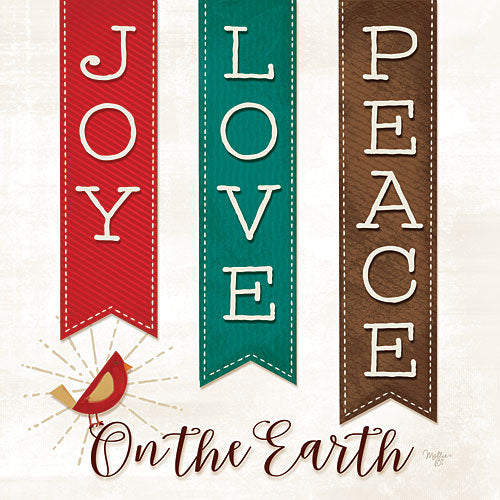 Mollie B. MOL1750 - Peace on Earth - Joy, Love, Peace, Banners, Bird from Penny Lane Publishing