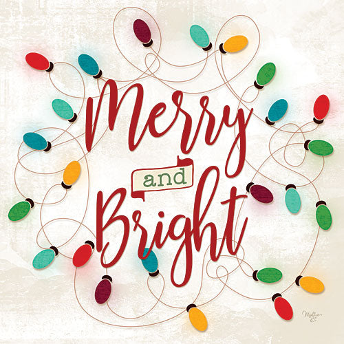 Mollie B. MOL1758 - Merry & Bright - Holiday, Light Bulbs, Merry, Bright, String of Lights from Penny Lane Publishing