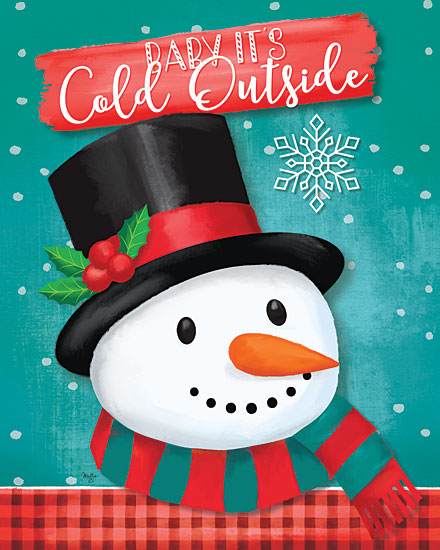 Mollie B. MOL2057 - MOL2057 - Baby It's Cold Outside Snowman - 12x16 Signs, Typography, Snowman, Christmas, Top Hat, Christmas Ivy from Penny Lane
