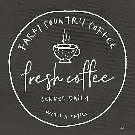 Mollie B. MOL2146 - MOL2146 - Fresh Coffee - 12x12 Fresh Coffee, Coffee, Drink, Kitchen, Restaurant, Black & White, Signs from Penny Lane
